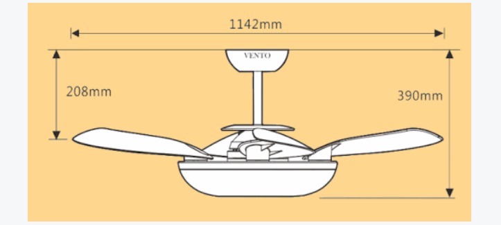 quạt trần sải cánh 1m