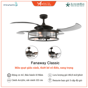 Fanaway Classic giấu cánh, tích hợp đèn LED chiếu sáng