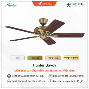 Mẫu quạt trần Hunter Savoy cổ điển