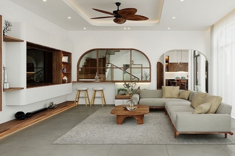 Những ngôi nhà theo phong cách hiện đại hoặc tối giản thường ưu tiên trần vừa phải để tạo cảm giác gọn gàng và tinh tế. Trong khi đó, phong cách cổ điển hoặc tân cổ điển thường sử dụng trần cao để tăng vẻ sang trọng và bề thế.
