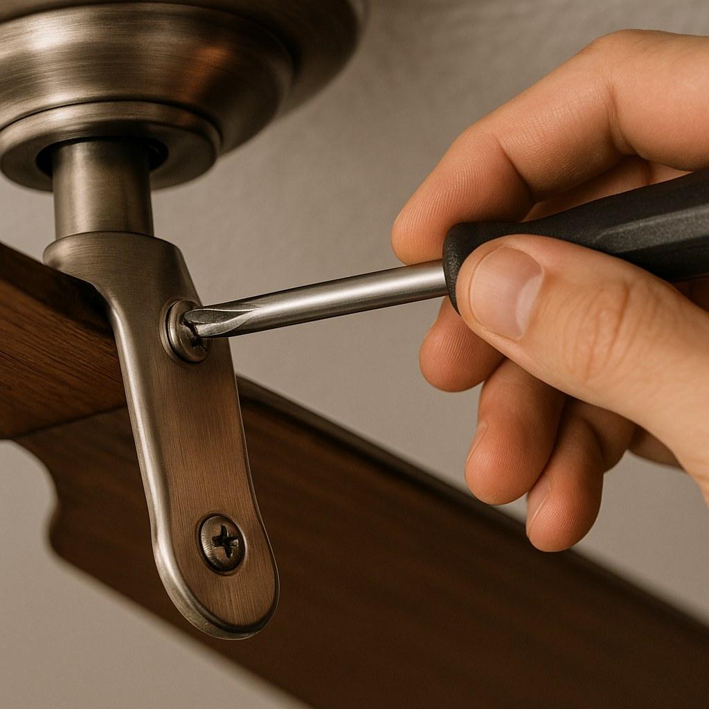 Ốc vít và các khớp nối quạt trần bị lỏng gây rung lắc và tiếng kêu